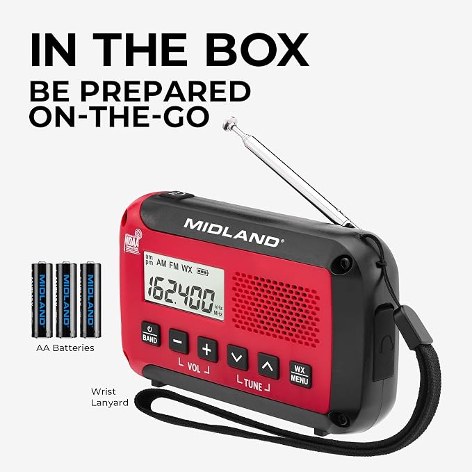 Midland® - ER10VP Weather Radio - AM/FM Radio - Compact and Easy to Carry - SOS - Image 6