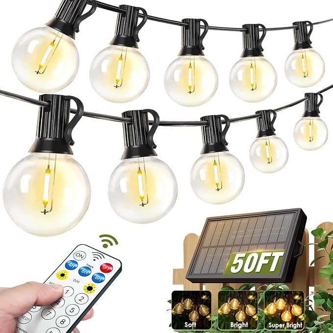 Nisocy Solar String Lights Outdoor Waterproof by NISOCYLighting