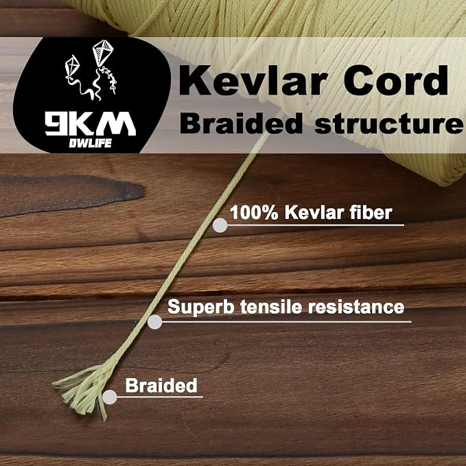 9KM DWLIFE Braided Kevlar Cord, 100lb~2000lb, High Tensile Strength, Flame - Image 3