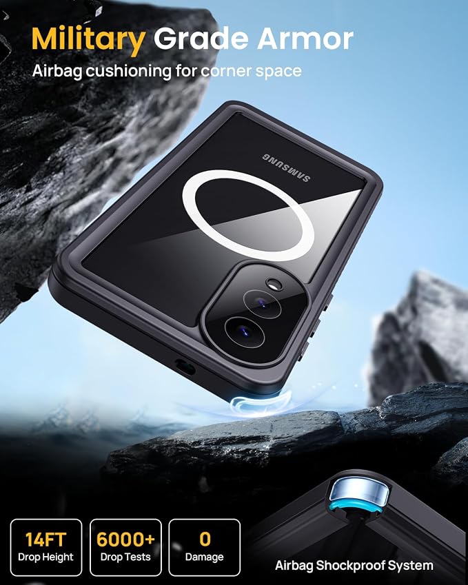 Lanhiem Magnetic for Samsung Galaxy S25 Edge Phone Case, IP68 Waterproof - Image 4
