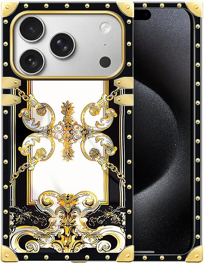 for iPhone 17 Pro Case Luxury Golden Decoration by Unknown