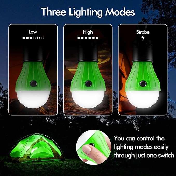 FLY2SKY Portable LED Tent Lamp, Clip Hook Hurricane Emergency Light Bulb - Image 3