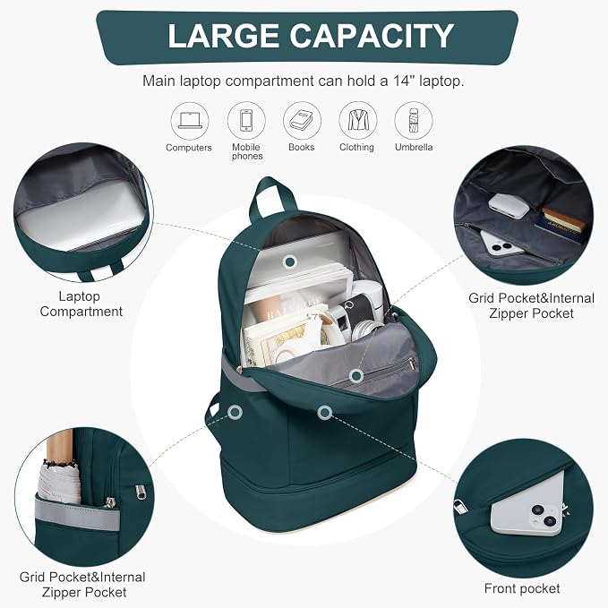 coofay Gym Backpack For Women Men Dance Sports Backpack - Image 4