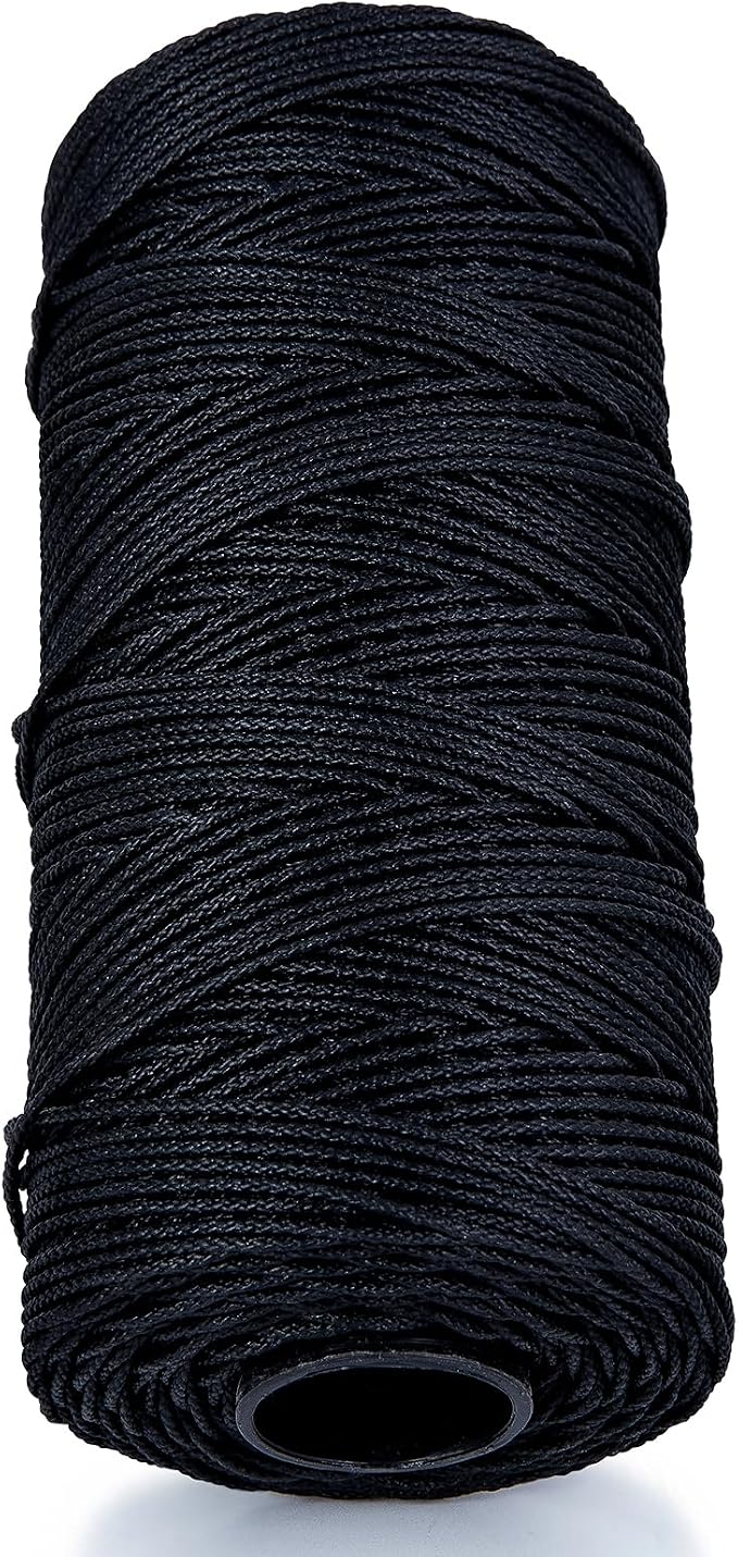 HONGDA Braided Black Nylon String, #18 Tarred Bank Line Twine, 487 Feet Black - Image 7