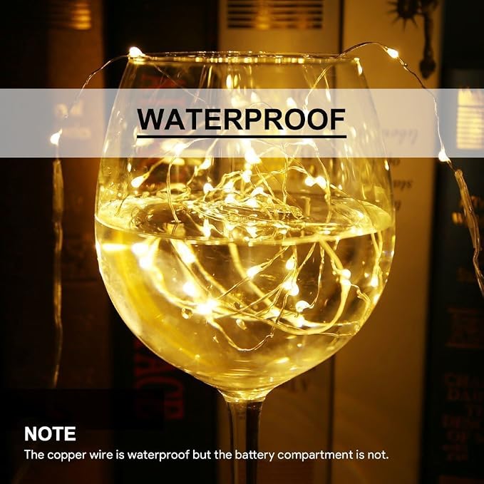3 Pack Rechargeable Fairy Lights 10ft 30 LED, 4 Modes Battery Copper Wire - Image 5