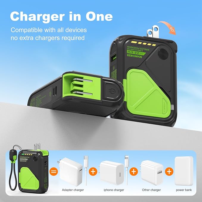 SEANCHEER P05 Portable Charger, Magnetic Power Bank, Small Wireless PowerBank - Image 2