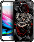 for iPhone 7 Plus/8 Plus Case, Entwined Rose Snake Pattern Graphic Design by FKBRCL4U