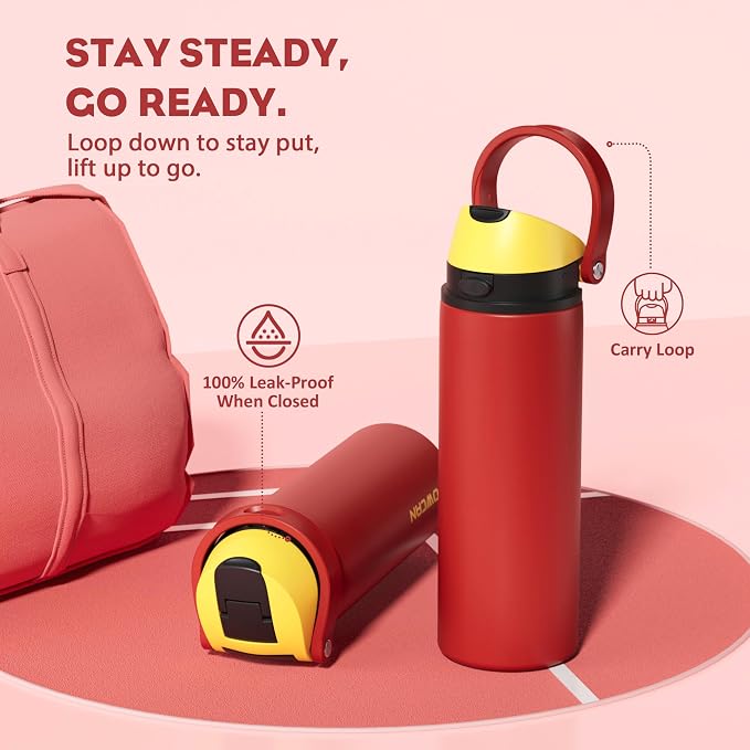 POWCAN 24 oz Travel Water Bottle: 2-in-1 Push-Button Spout & Quick-Flip Straw - Image 6