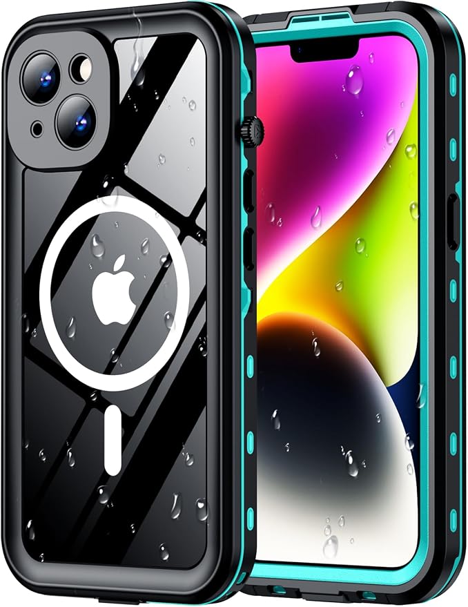 Red2Fire for iPhone 14 Case Waterproof, Phone Case 6.1" Blue/Clear by Red2Fire