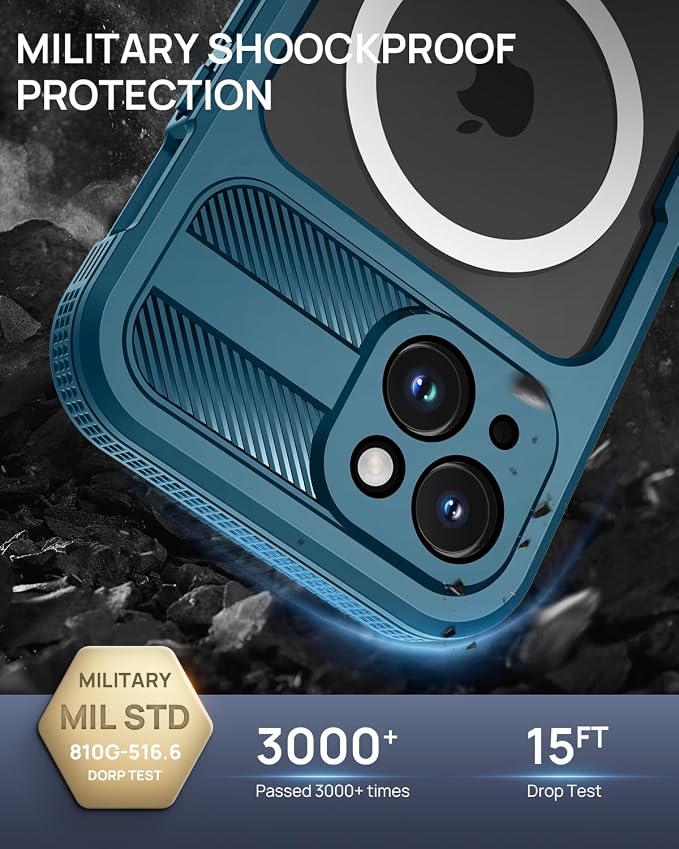 Lanhiem Magnetic for iPhone 15 Case, IP68 Waterproof Dustproof Case, Full Body - Image 4