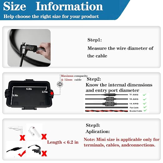 Mini Outdoor Electrical Box, IP54 Waterproof Extension Cord Cover Weatherproof - Image 4