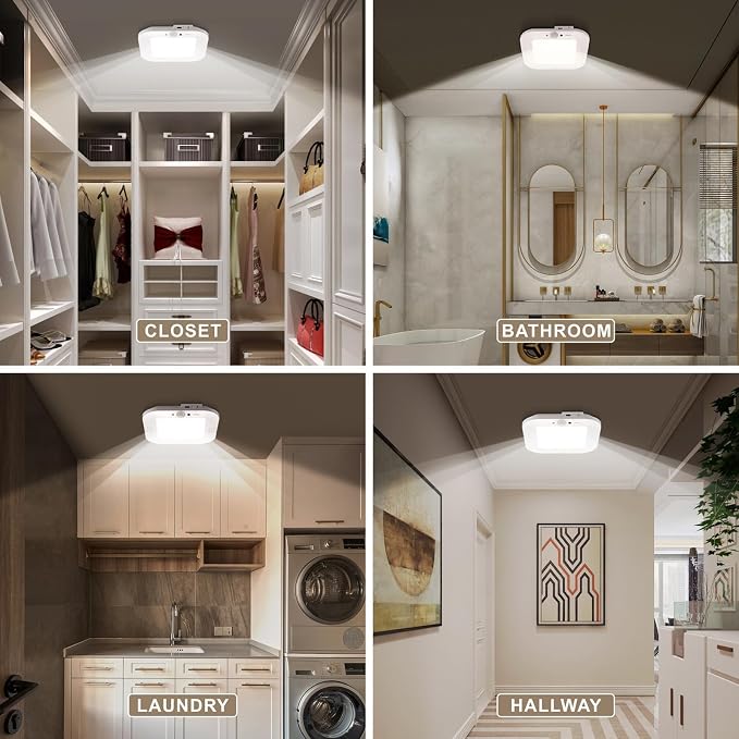 Rechargeable Motion Sensor Ceiling Light, 220LM 6000K Closet Light - Image 3