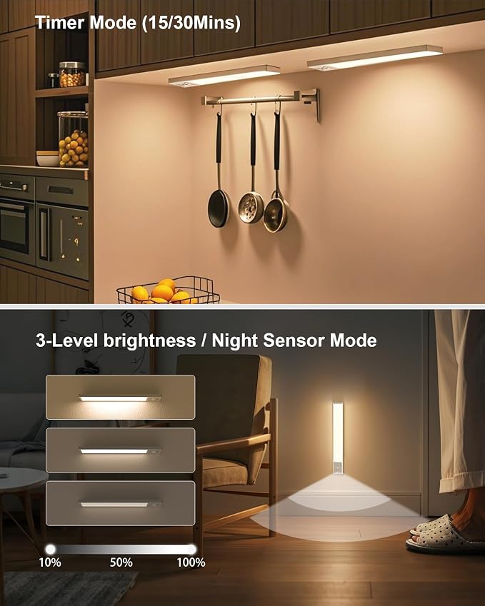 SZOKLED Under Cabinet Lighting Motion Sensor, 111-LED Magnetic Wireless Closet - Image 9