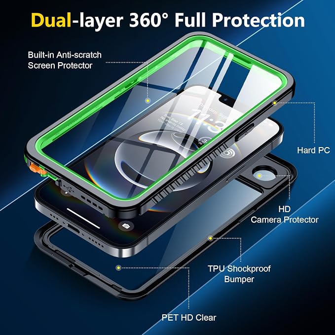 SPIDERCASE for iPhone 16e Case/iPhone 17e Case Waterproof, Built-in Screen & - Image 6