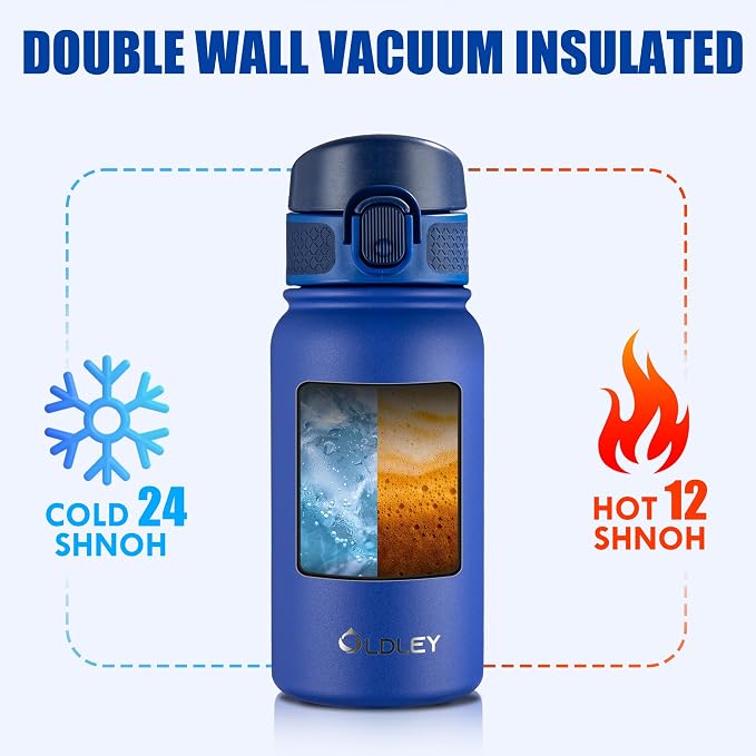 OLDLEY 12oz Kids Water Bottle, Stainless Steel Insulated Water Bottle - Image 6