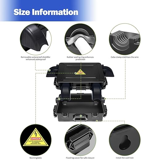 Small Outdoor Electrical Box, Waterproof Extension Cord Cover Weatherproof - Image 2