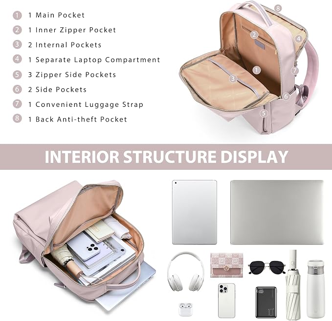 Laptop Backpack for Women, Work Business Traval Computer Backpacks - Image 2