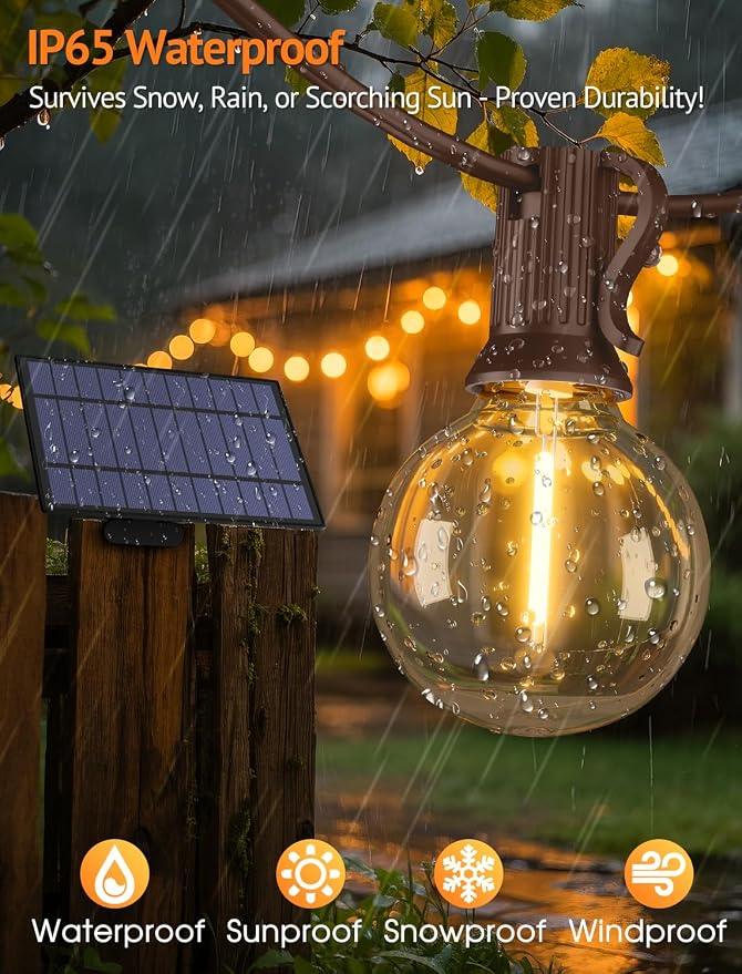 Larkvue 25FT Solar String Lights Outdoor - Image 2