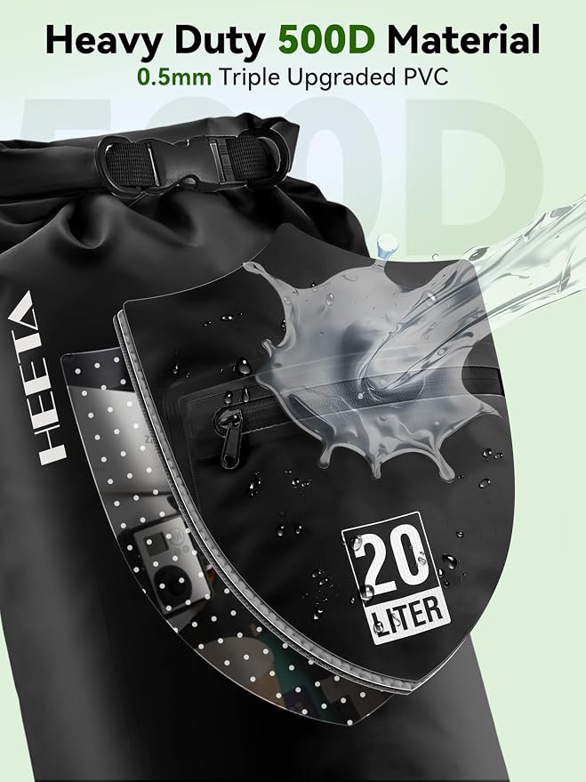 HEETA Waterproof Dry Bag with Front Zippered Pocket - Image 4