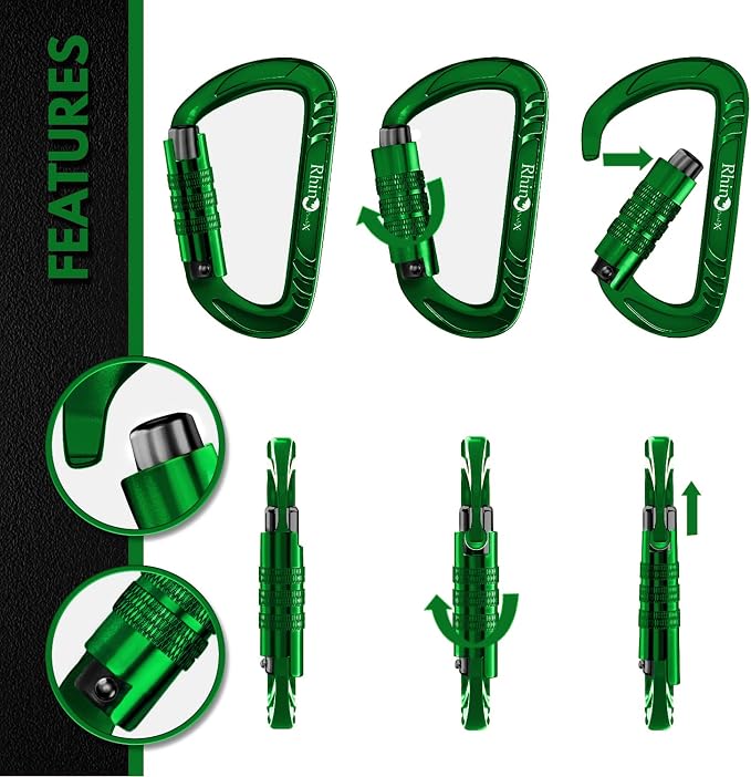 Rhino Produxs 12kN Heavy Duty Carabiner Clips, - Image 4