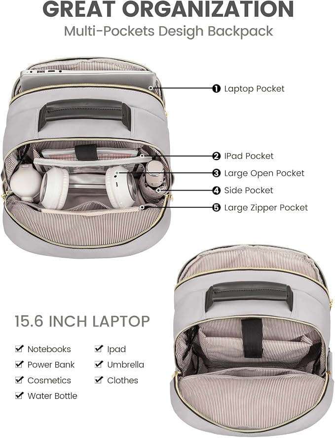 LOVEVOOK Laptop Backpack Purse for Women, Work Travel Computer Bags, College - Image 3