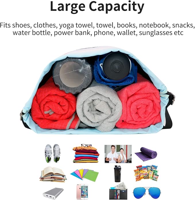Waterproof Drawstring Bag, Gym Bag Sackpack Sports Beach Backpack - Image 5