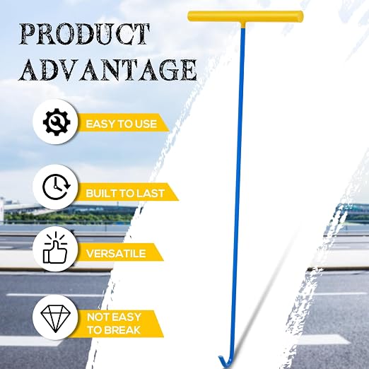 Barydat 1 Pcs Heavy Duty Manhole Cover Hook 30 Inch Handy Hook Lifting Tool - Image 3