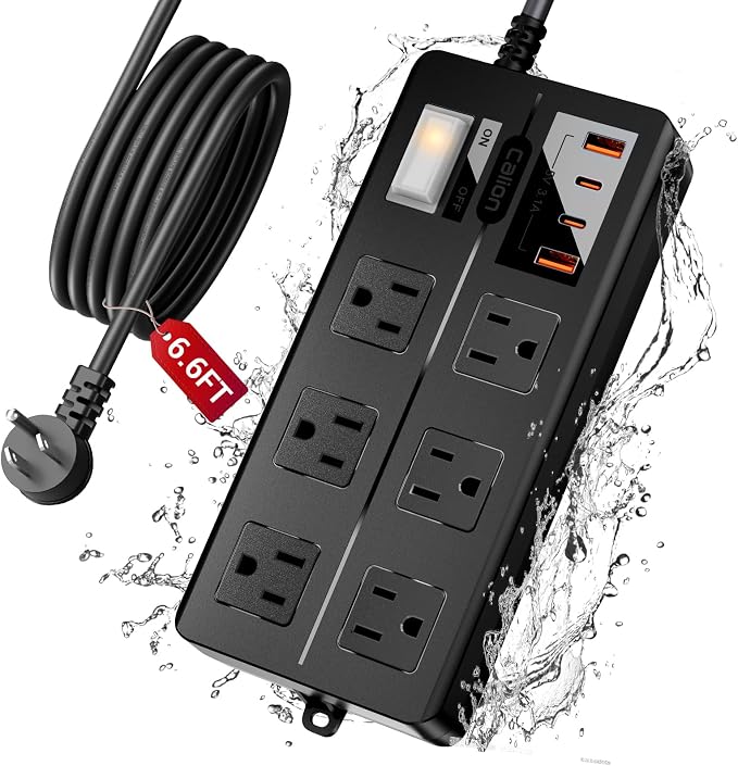 6FT Outdoor Waterproof Power Strip Surge Protector by Unknown