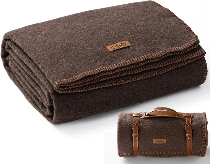 Molithe 100% Wool Blanket, Military Wool Blanket, Sporting Events, Survival Kits by EmbraceCozyWarmthandUltimateComfort