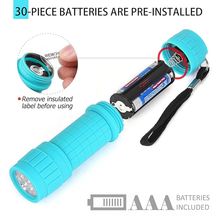 FASTPRO 10-Pack, 9-LED Mini Flashlight Set, AAA Batteries are Included and - Image 4