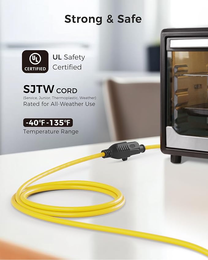 Cable Matters 2-Pack 16 AWG Heavy Duty 13A Power Extension Cord - 10ft - Image 3