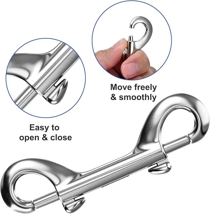 4 PCS Snap Hooks, 3.5 Inch Double Ended Snap Hooks Multipurpose Carabiners - Image 4