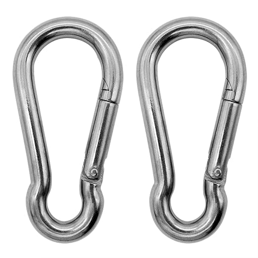 304 Stainless Steel Carabiners -4 inch Heavy Duty, Durable & Rust-Free Clips by Outmate