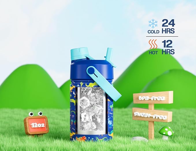 12 oz Kids Stainless Steel Water Bottle: Spill-Proof, Insulated Cup - Image 5