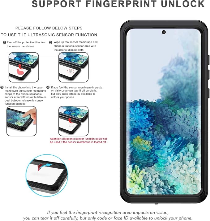 Lanhiem for Samsung Galaxy S20 Case, IP68 Waterproof Dustproof Case - Image 6