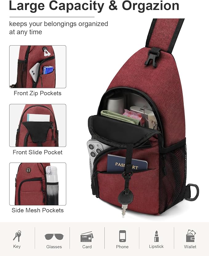 Pritent Crossbody Bags for Women Man Waterproof Sling Bag Backpack Trendy - Image 3