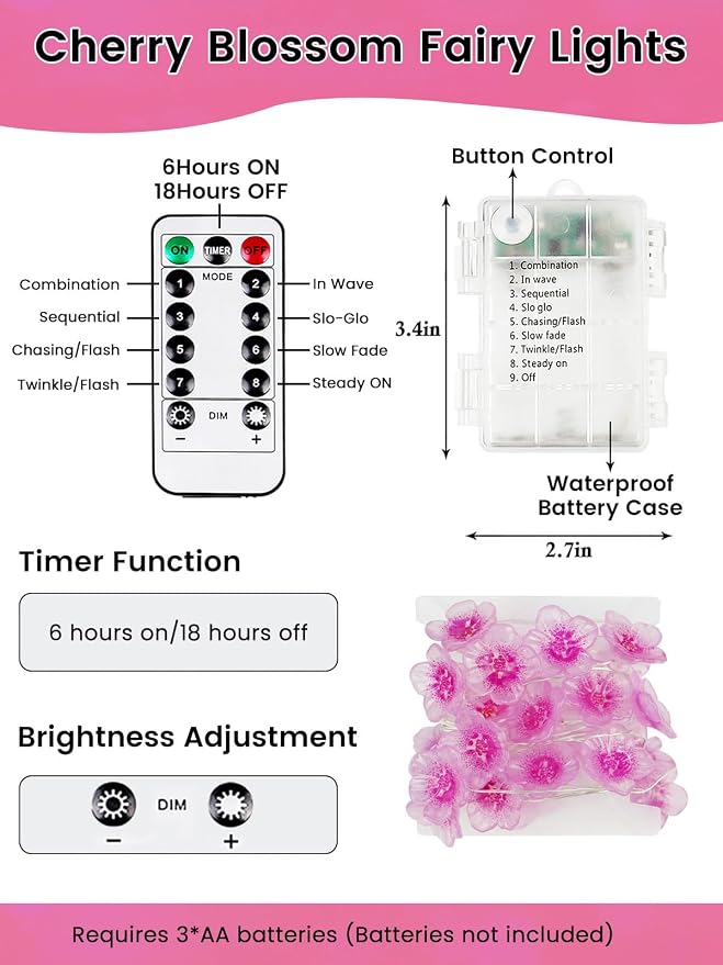 Cherry Blossom Flower String Lights - Image 7