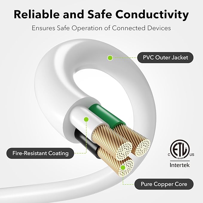 BN-LINK 15ft Outdoor Extension Cord, 16 Gauge General Purpose Power Cord - Image 2