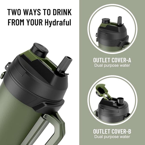 1 gallon water jug, 128 oz Large Insulated Stainless Steel Sports Water Jug - Image 2