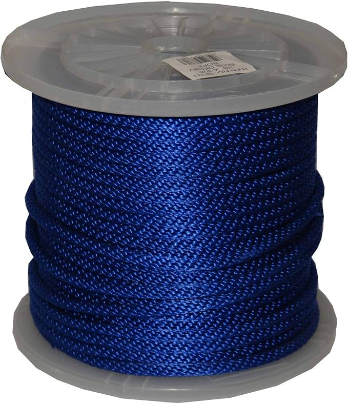 T.W . Evans Cordage 5/8" X 200' Blue Solid Braid Propylene MFP Derby Rope by Unknown