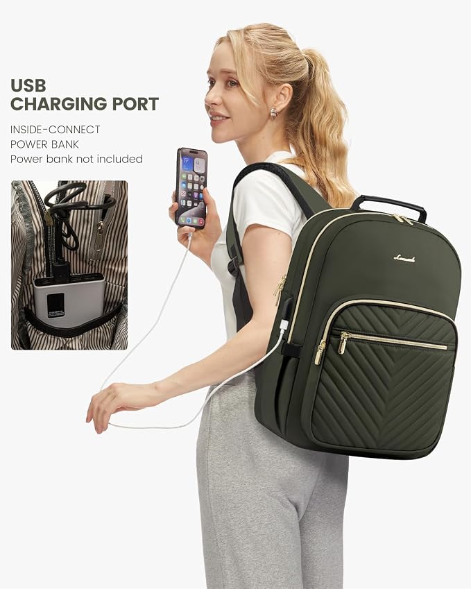 LOVEVOOK Laptop Backpack Purse for Women, Work Business Travel Computer Bags - Image 5