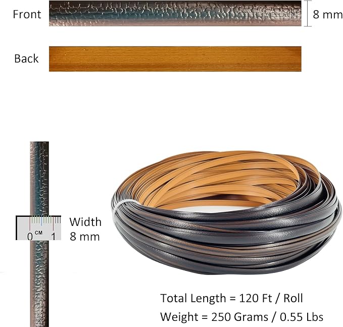 120 Ft Wicker Repair Kit, Plastic Wicker Repair Supplies, Mixed Dark Brown - Image 2