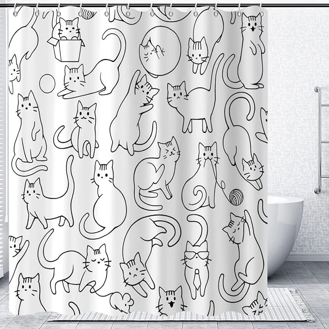 Cat Shower Curtain by Caheansi