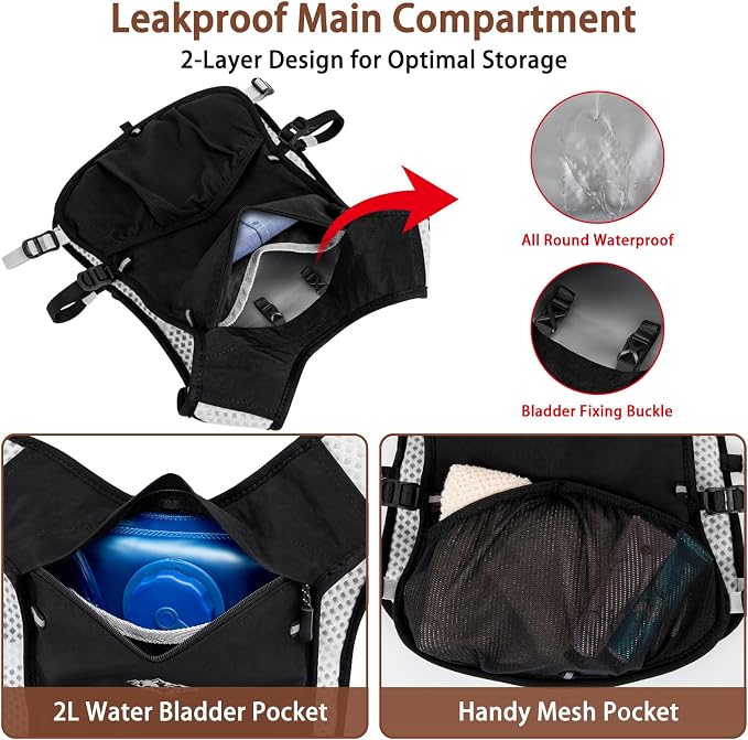 ITIEZY Running Vest for Women Men, 5L Hydration Backpack Lightweight Running - Image 3