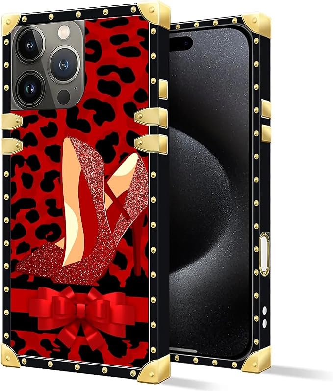 Compatible with iPhone 16 Pro Case, Elegant High Heels Luxury Golden Decoration - Image 2