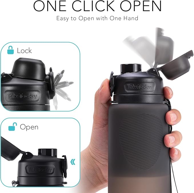 TakeToday Collapsible Water Bottles 32oz, Foldable Travel Water Bottle - Image 4