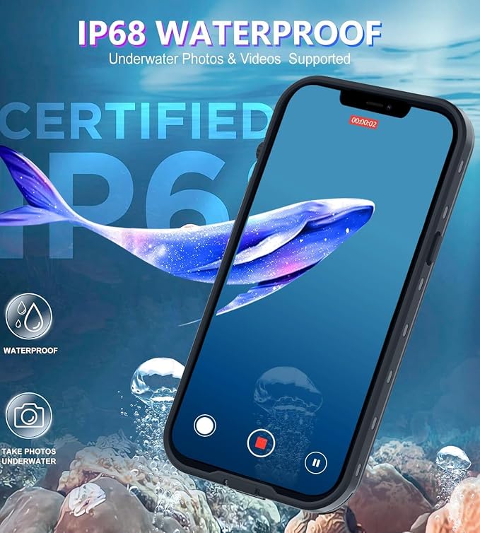 Design for iPhone 12 Case Waterproof, Full Body Underwater Dustproof Shockproof - Image 5