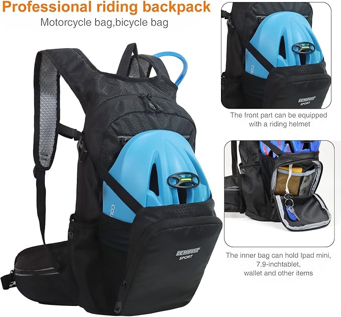 Hiking Daypack Waterproof Biking Backpack 15L Lightweight Durable Backpack - Image 3