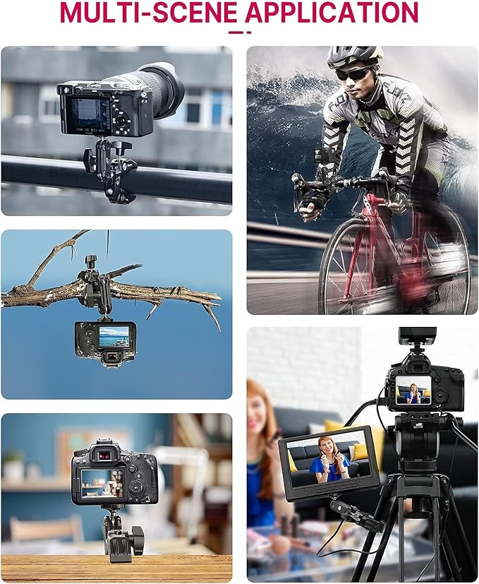 ULANZI Super Clamp Camera Clamp Mount Monitor 360° Ballhead Magic Arm Double - Image 7