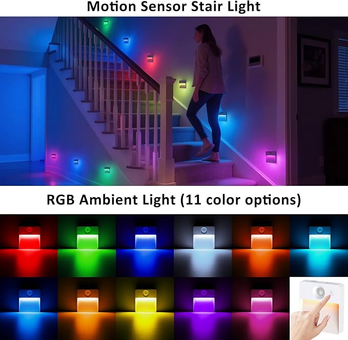 Guankai 8 Pack Rechargeable Motion Sensor Stair Light - Image 2